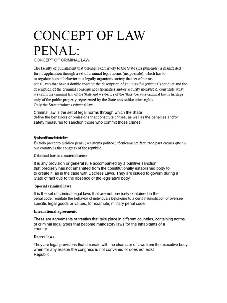 Concept of Criminal Law | PDF | Crimes | Crime & Violence