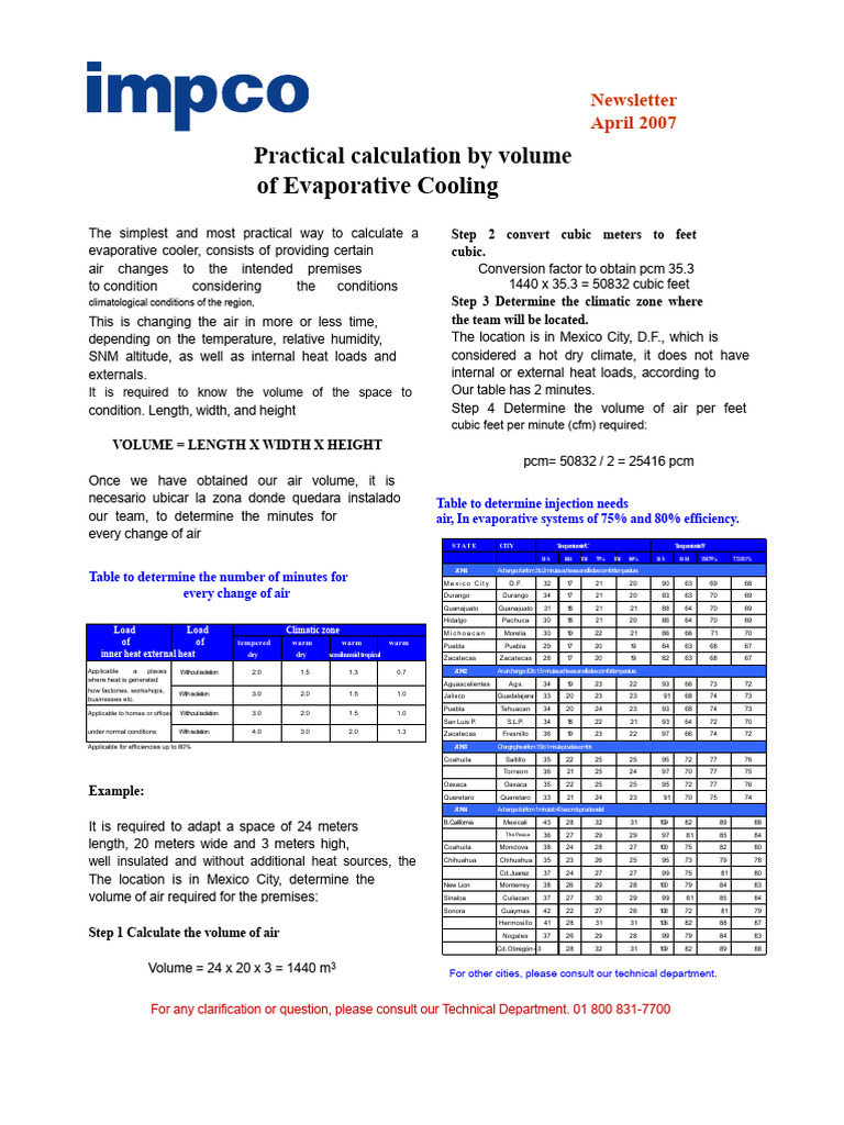 CFM Calculation | PDF | Volume | Applied And Interdisciplinary Physics