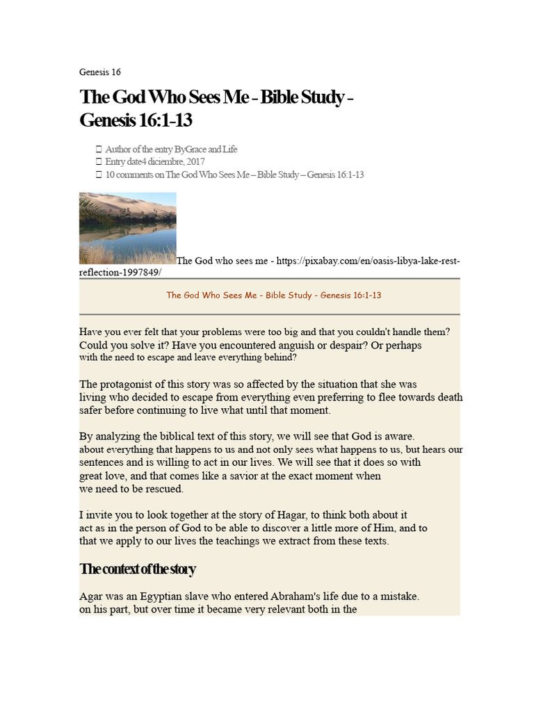 Genesis 16 | PDF | Sarah | Abraham