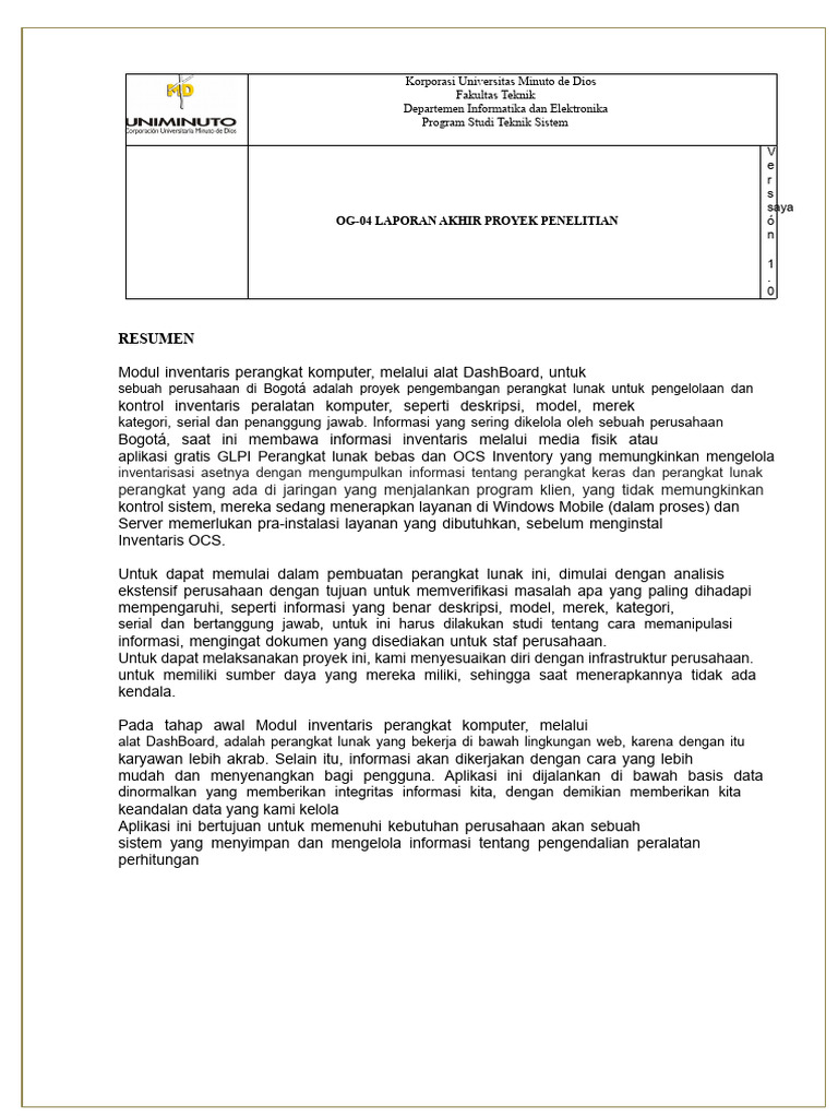 Laporan Akhir Proyek Akhir | PDF