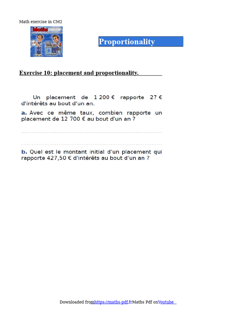 The Proportionality Exercise 10 CM2 | PDF