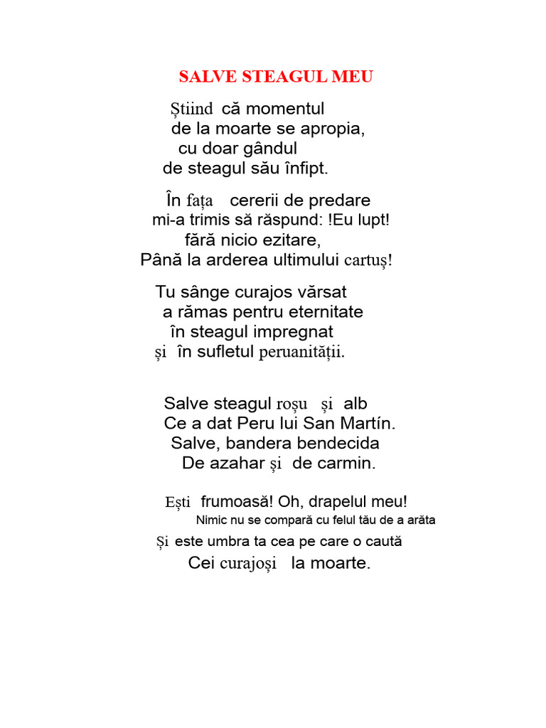Salut, Steagul Meu | PDF