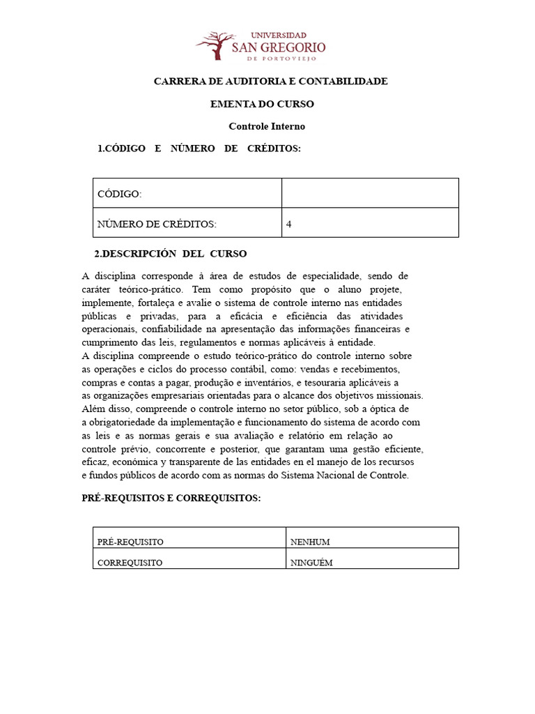 Curso de Controle Interno em Auditoria | PDF | Contabilidade | Business