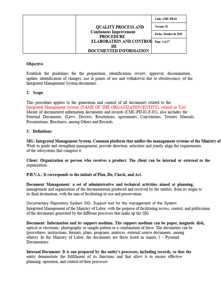 Quality Procedure | PDF | Risk | Information