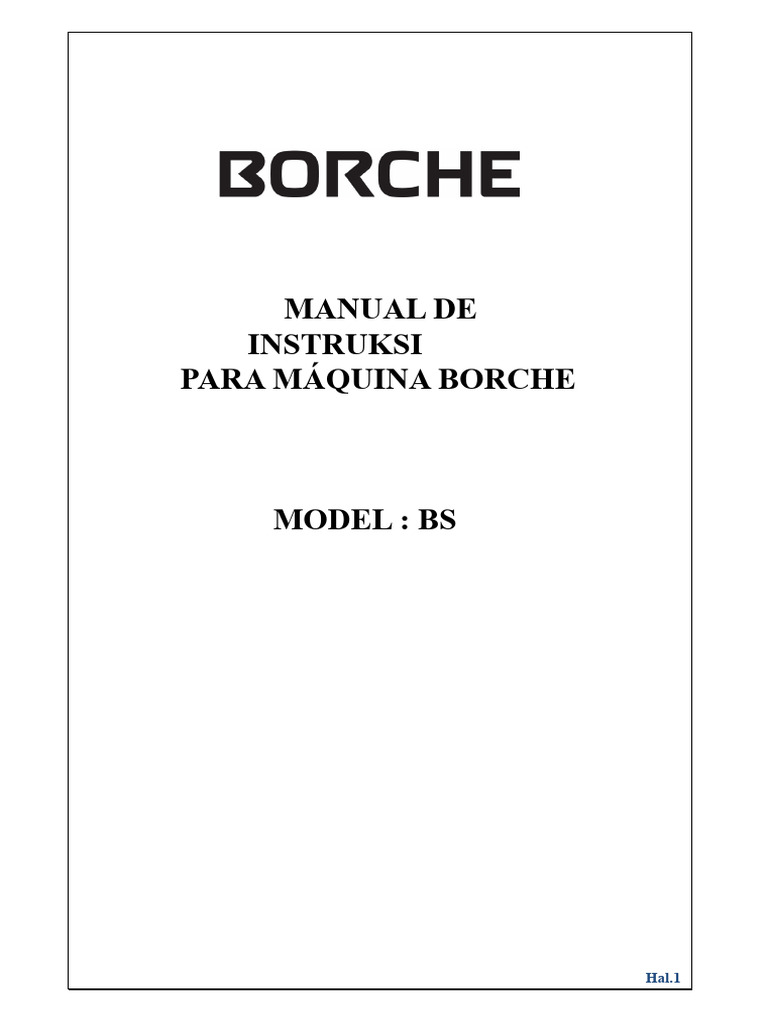 Manual Operasi Mesin Borche Model BS | PDF