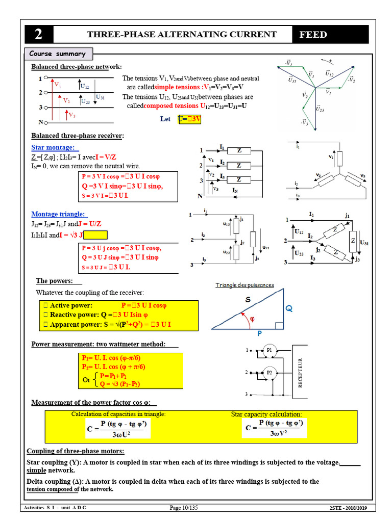 Three-Phase AC Power Calculations Guide | PDF | Ac Power | Mains ...