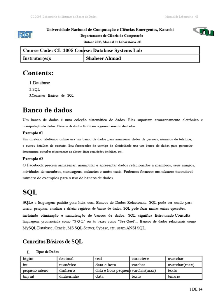 Introdução ao SQL e Banco de Dados | PDF | SQL | Bancos de dados