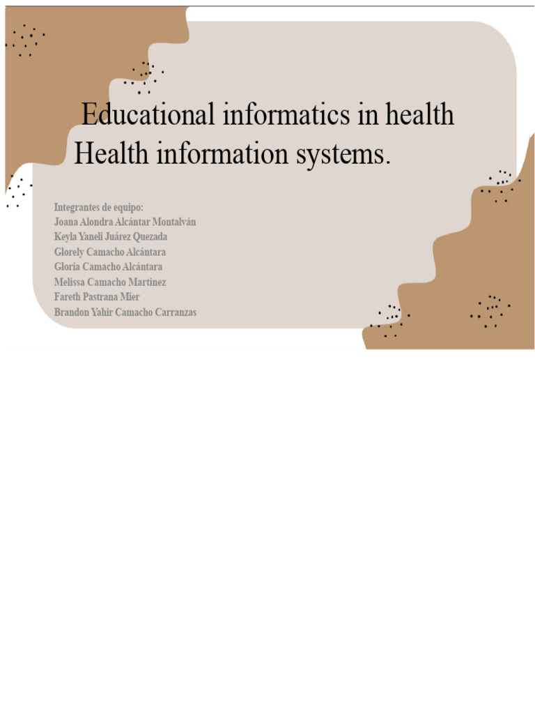 Health Informatics and Information Systems | PDF | Health Informatics ...