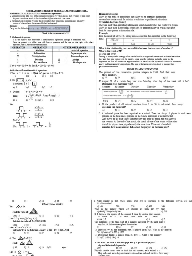 SCHOLARSHIP 18 Material 1 | PDF | Mathematics | Square Root