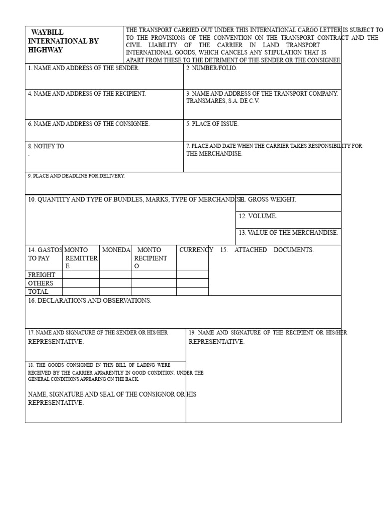 Cargo Letter | PDF