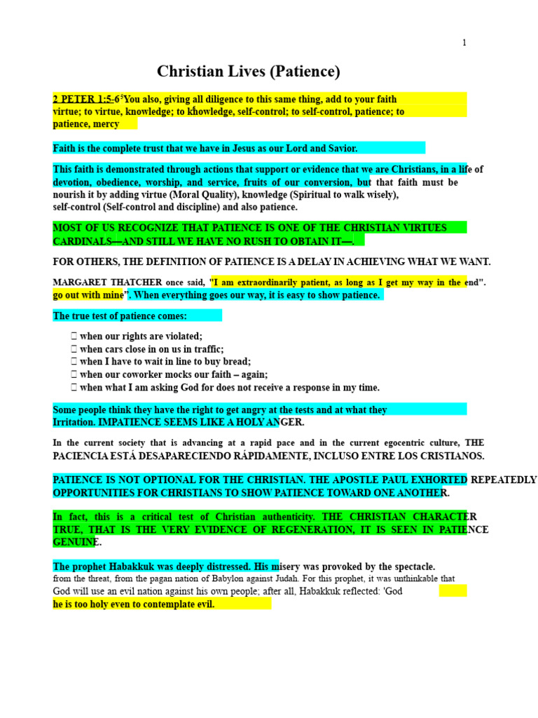 04 patience | PDF | Patience | Faith