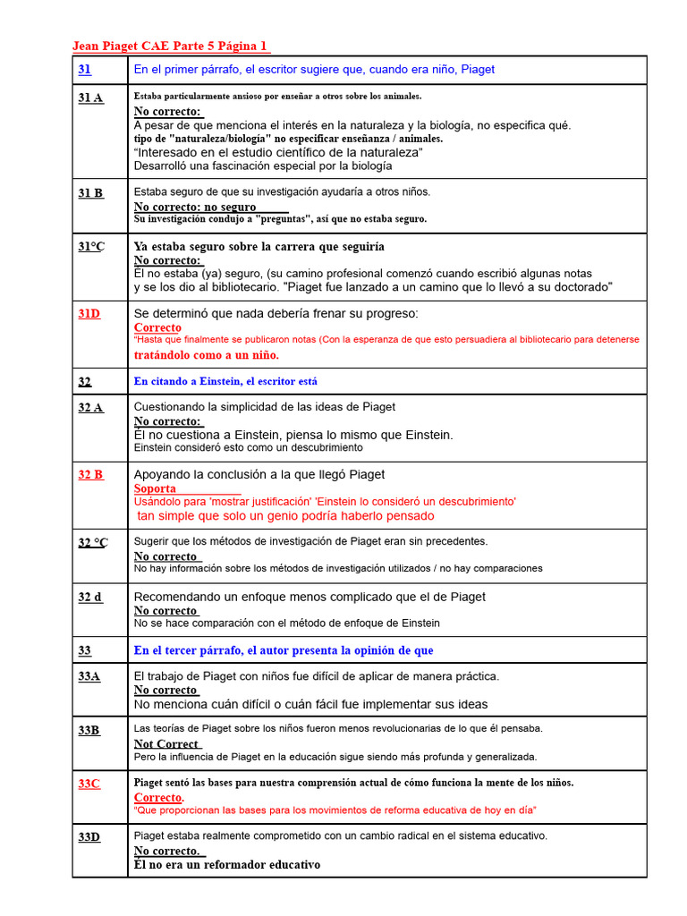 Jean Piaget_ CAE Parte 5 | PDF | Aprendizaje | Conocimiento