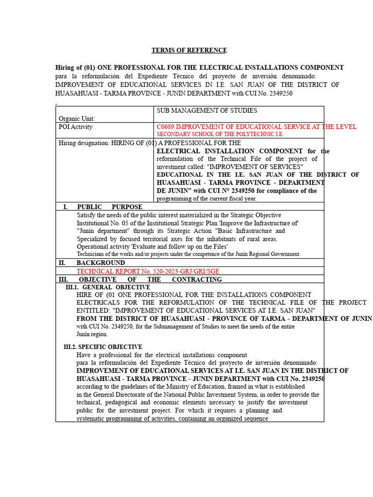 Hiring Electrical Professional for Education Project | PDF | Power ...