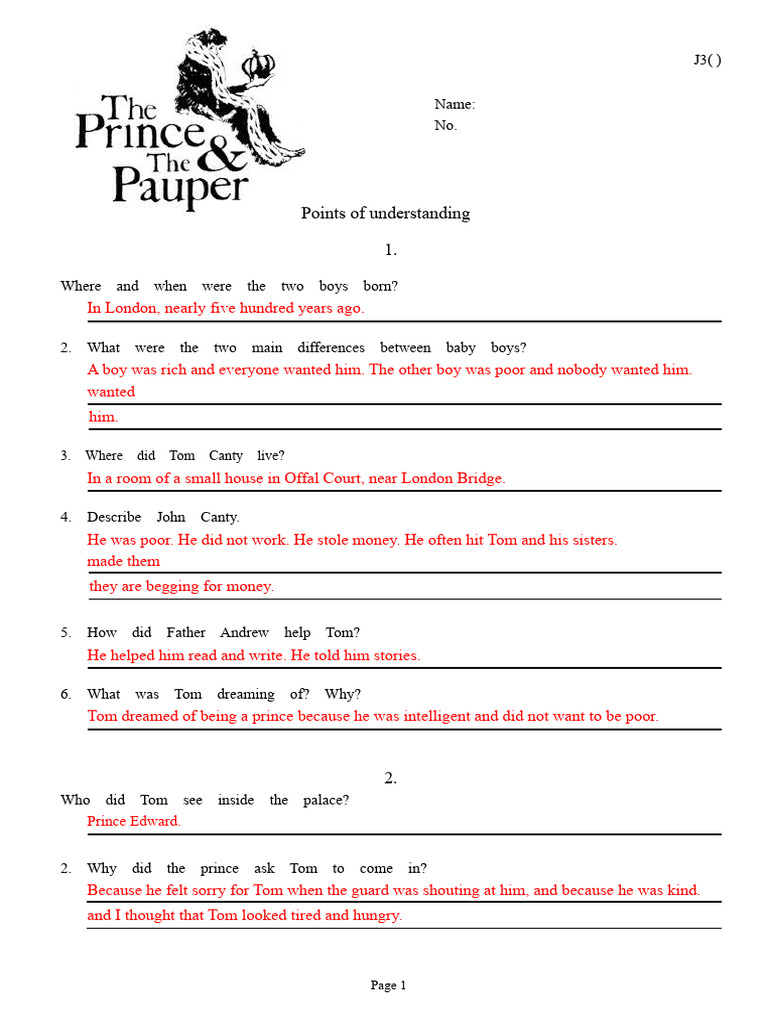 The Prince and The Pauper - Corrected | PDF | The Prince And The Pauper