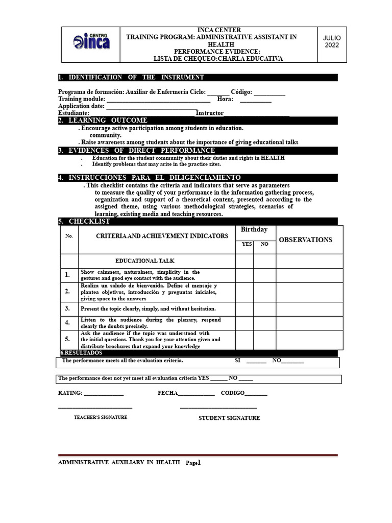Administrative Assistant Training Checklist | PDF | Human Communication ...