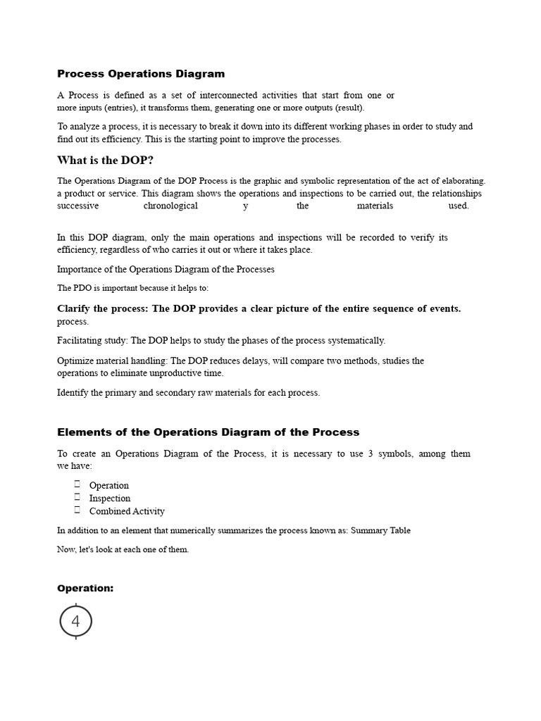 What Is The DOP?: Process Operations Diagram | PDF | Quantity