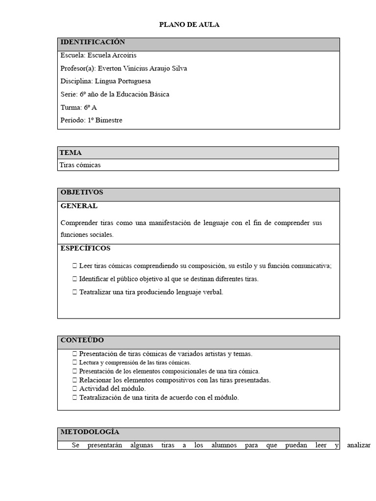 Enseñanza de Tiras Cómicas en Clase | PDF | Comunicación humana ...