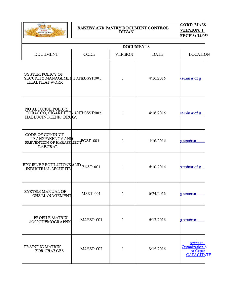 Document Matrix Format | PDF | Safety
