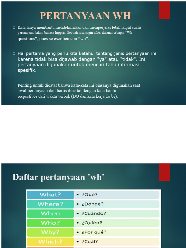 Pertanyaan WH | PDF