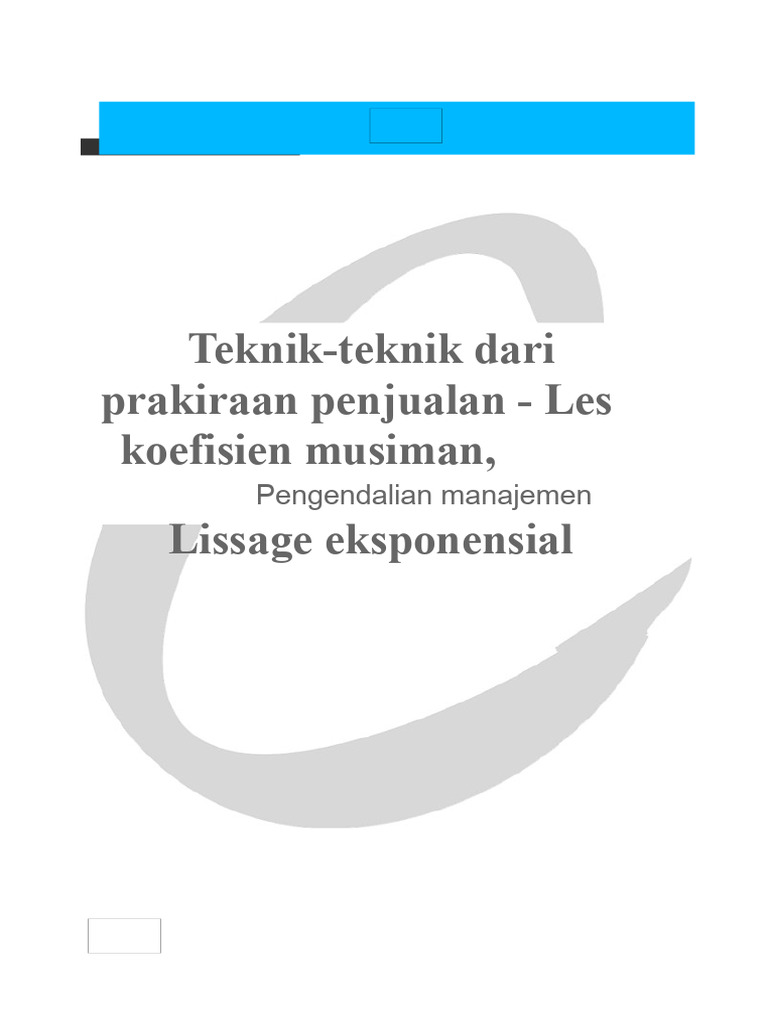 Teknik Peramalan Penjualan Musiman | PDF