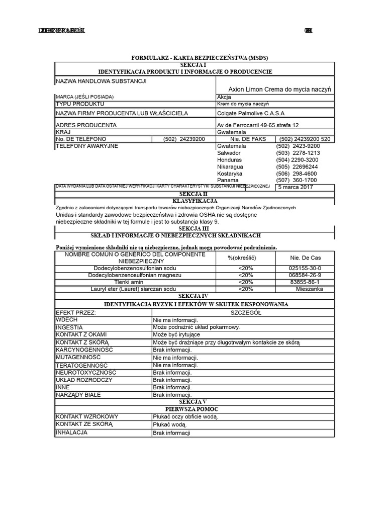 Axion MSDS | PDF