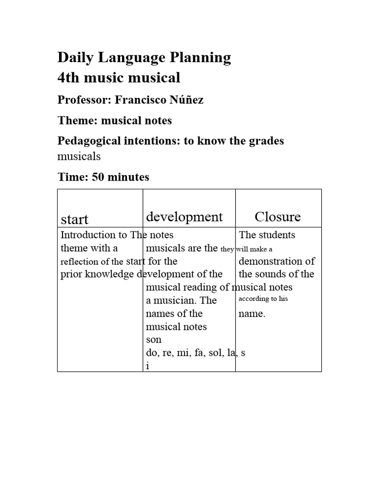 Daily Planning | PDF