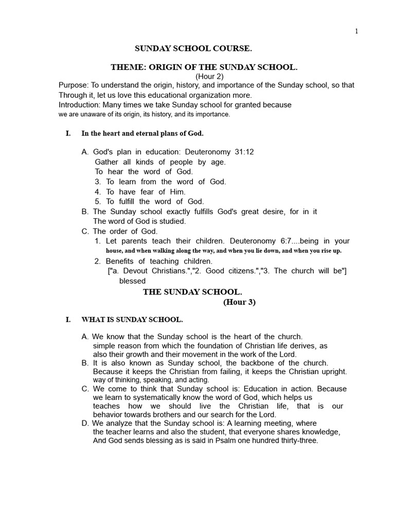 Sunday School Course Content Print - 075407 | PDF | Disciple ...