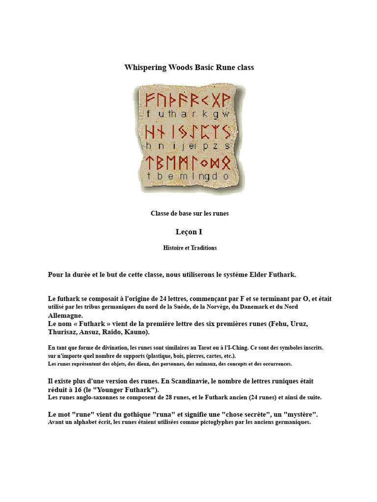 Introduction aux Runes Elder Futhark | PDF | Rune | Mythologie nordique