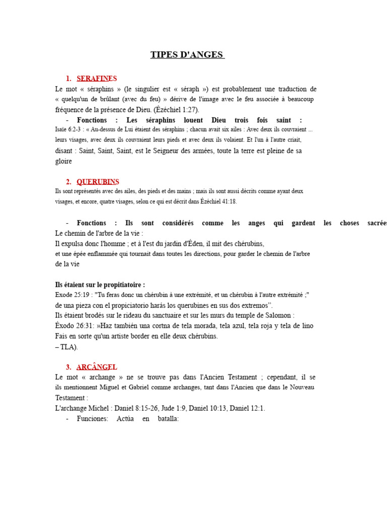Types d'anges et leurs fonctions | PDF | Ange | Théologie