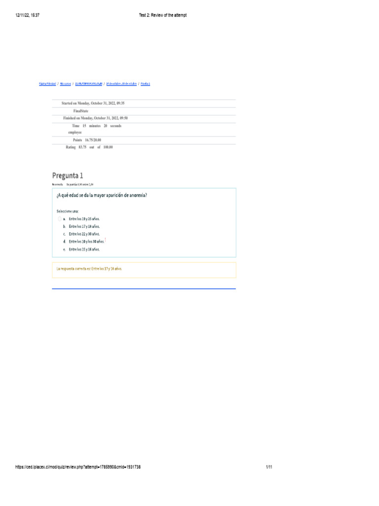 Test 2 Attempt Review Results | PDF
