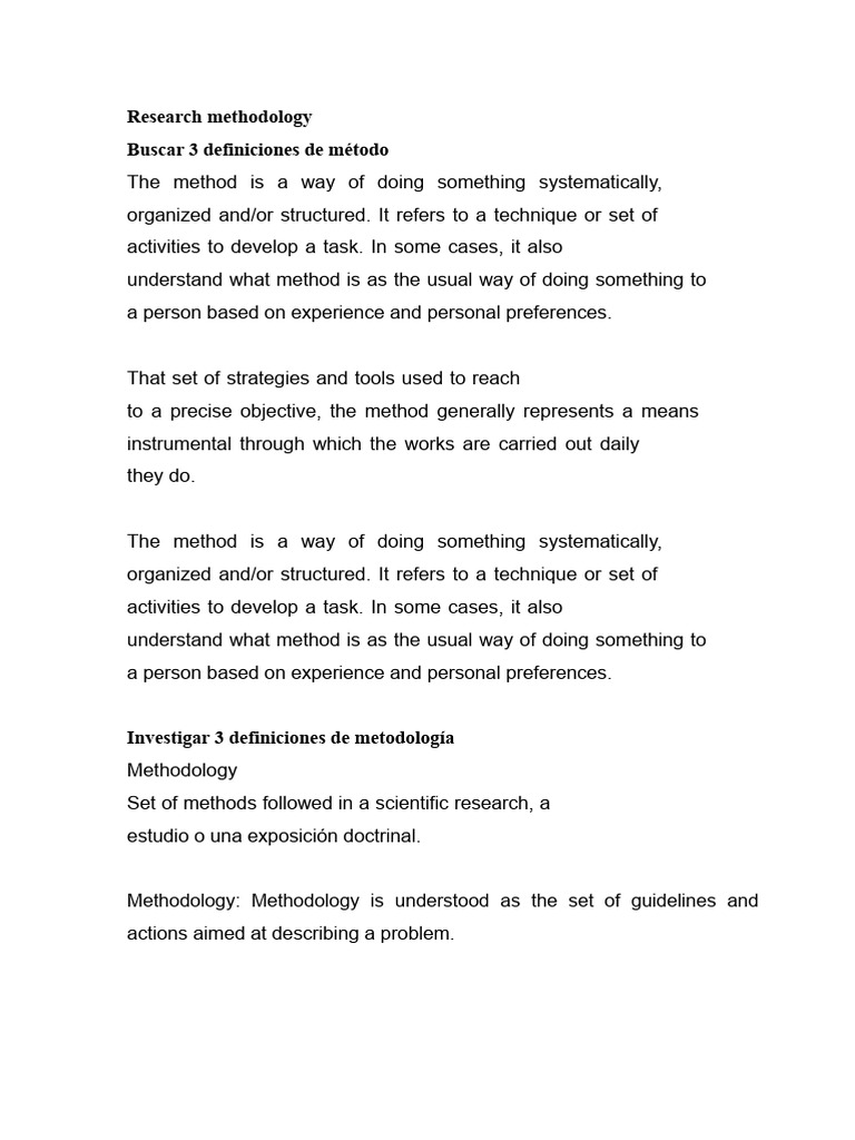 Search For 3 Definitions of Method | PDF | Methodology | Scientific Method