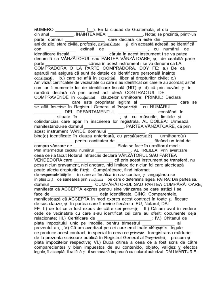 Model de Instrument Notarial | PDF