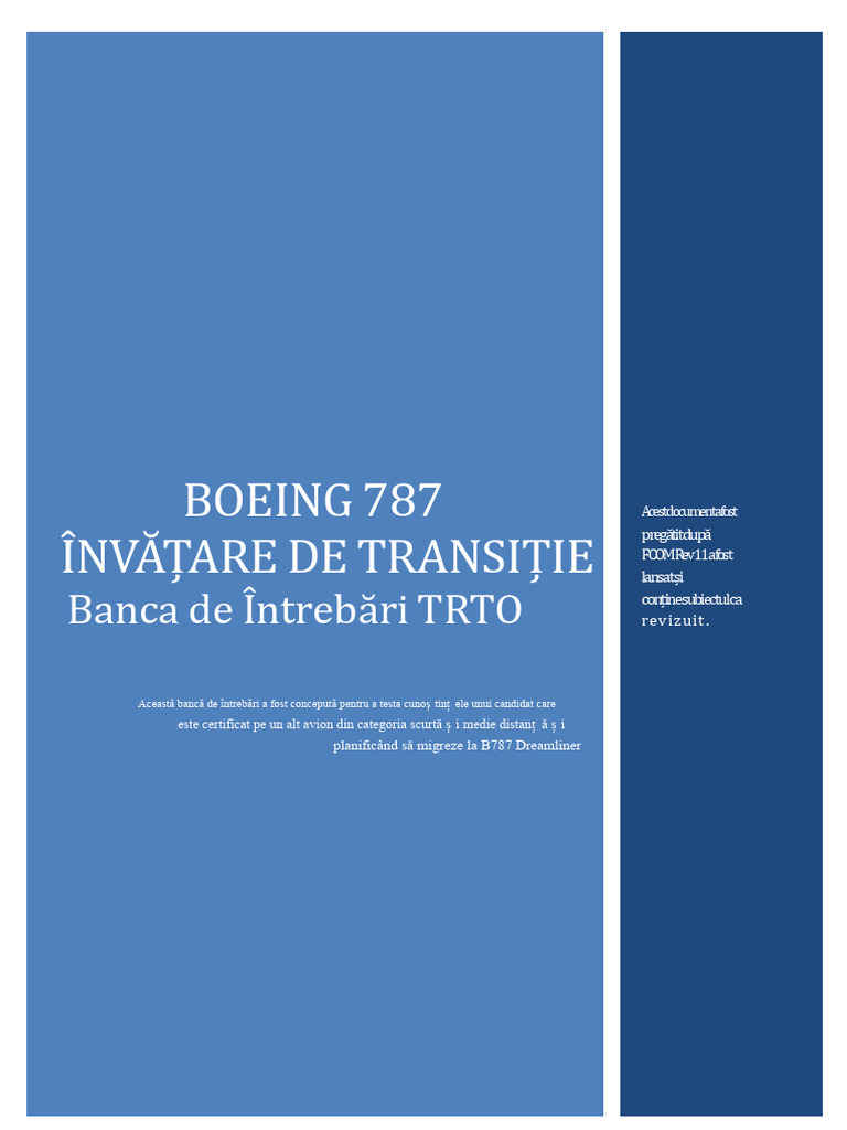 B787 TRTO-Banc de Întrebări Tehnice | PDF