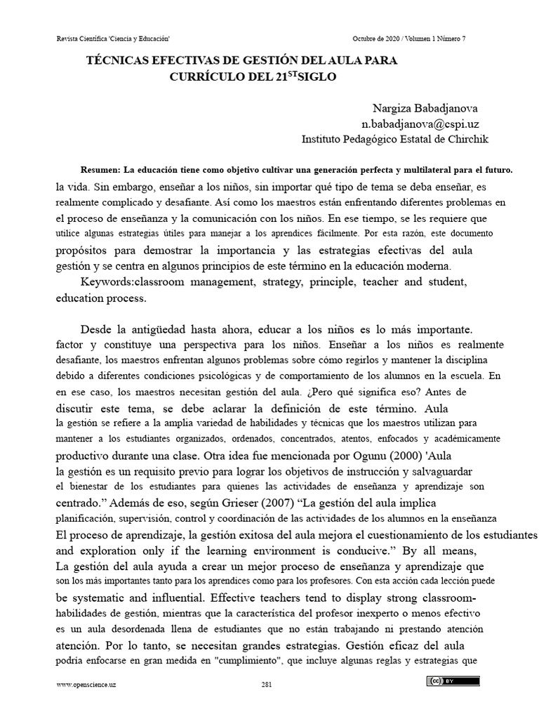 Estrategias de Gestión del Aula Efectivas | PDF | La gestión del aula ...