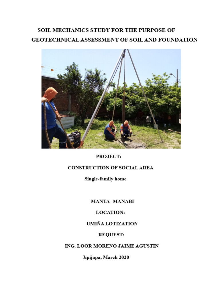 Geotechnical Soil Study for Home Construction | PDF | Foundation ...