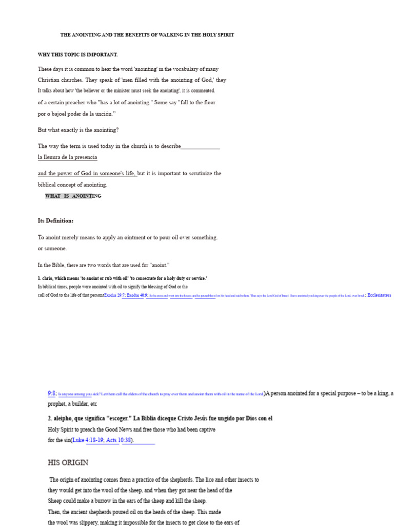 Understanding Anointing in the Holy Spirit | PDF | Anointing | Jesus