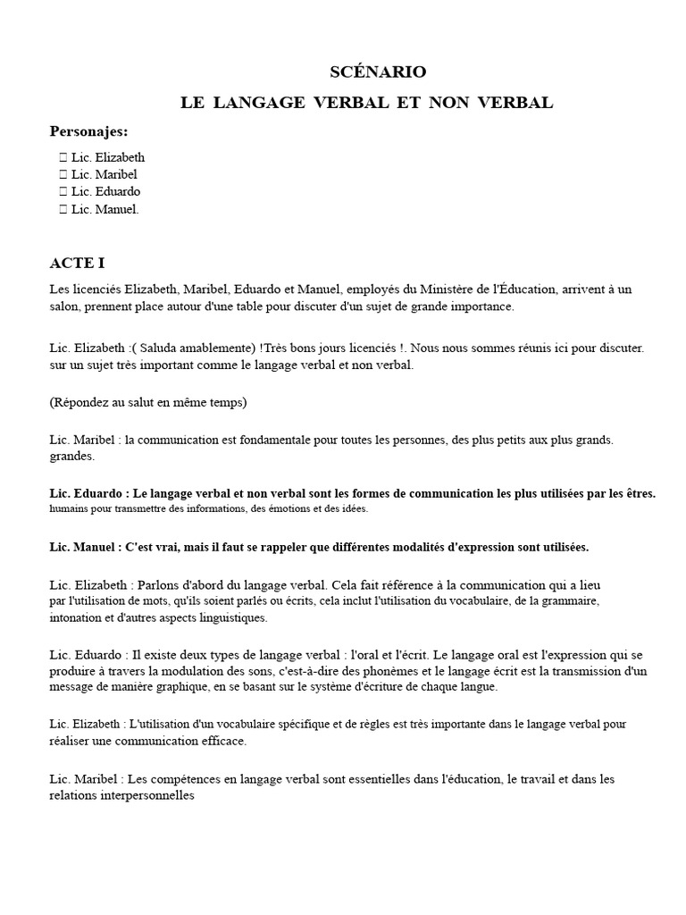 Langage verbal et non verbal en communication | PDF | Communication non ...