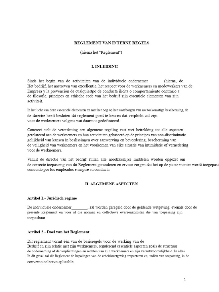 Interne gedragscode voor werknemers | PDF
