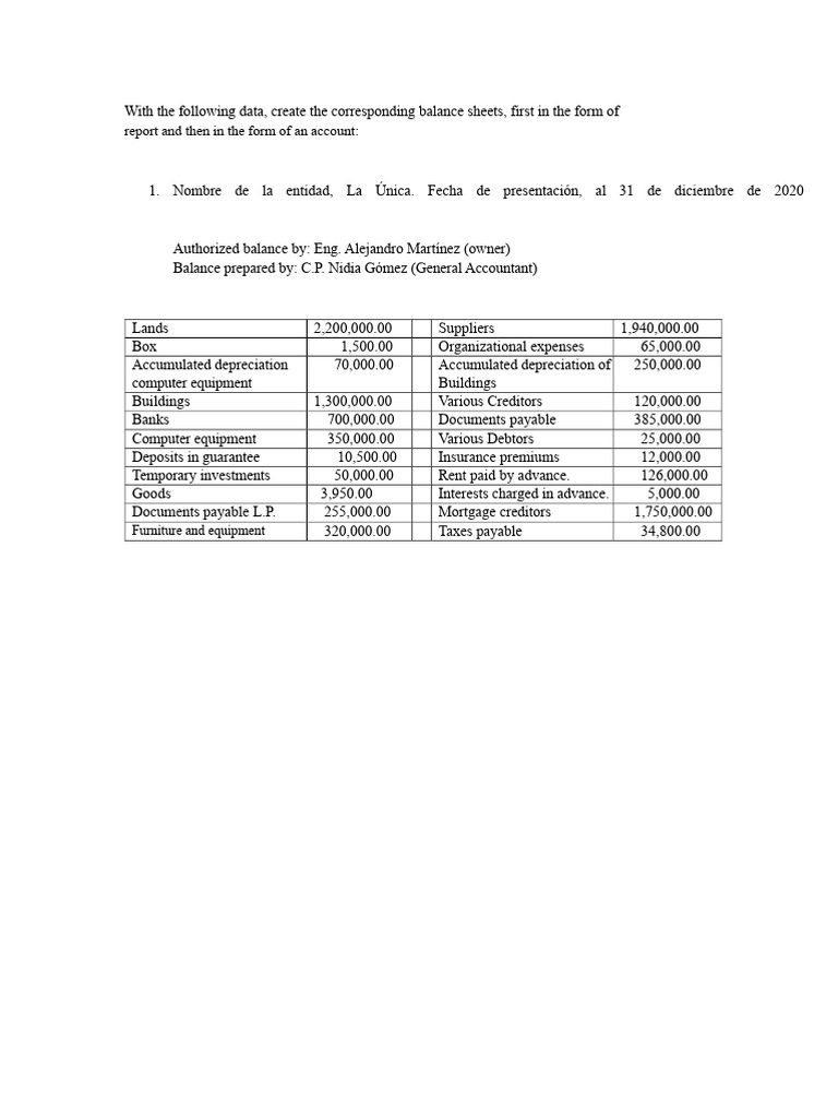 Balance Sheet and Income Statement 2020 | PDF | Balance Sheet ...