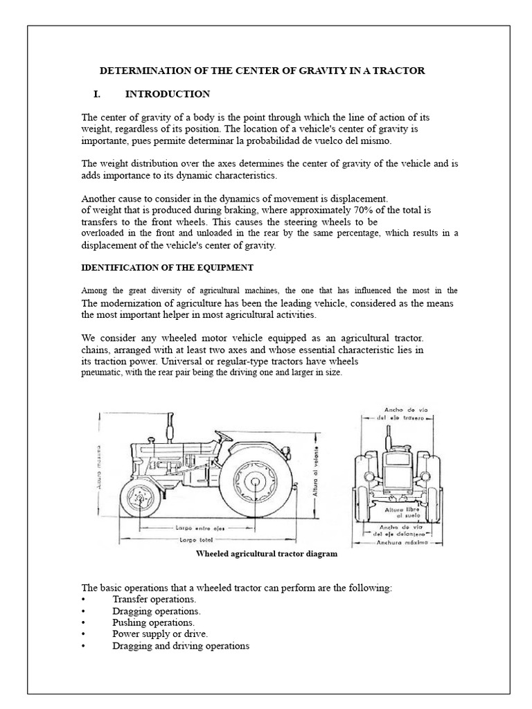 Center of Gravity in Tractors Explained | PDF | Tractor | Center Of Mass