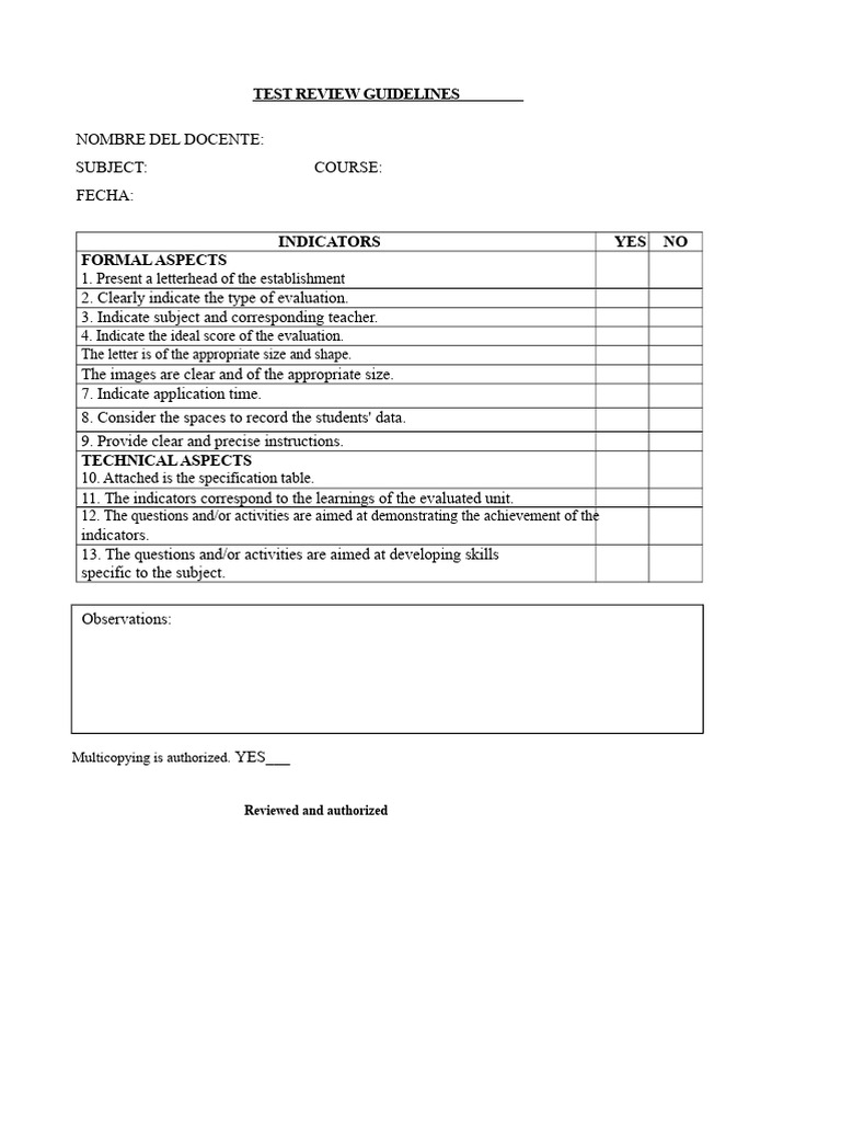 Test Review Guidelines for Educators | PDF