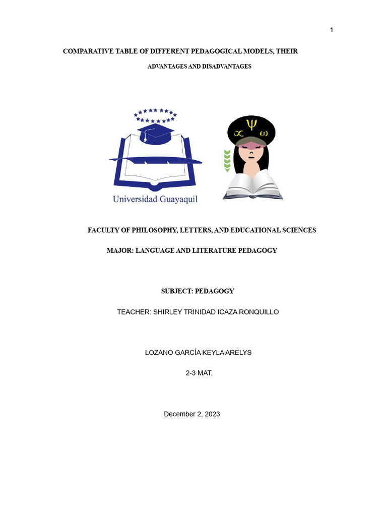 Advantages and Disadvantages of The 9 Pedagogical Models | PDF