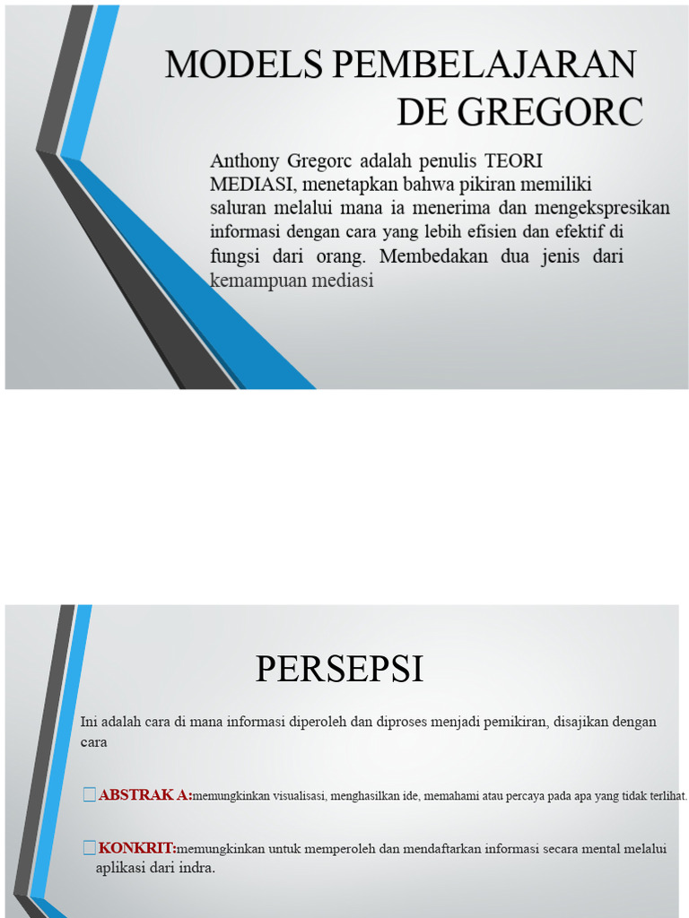Model Pembelajaran Gregorc | PDF