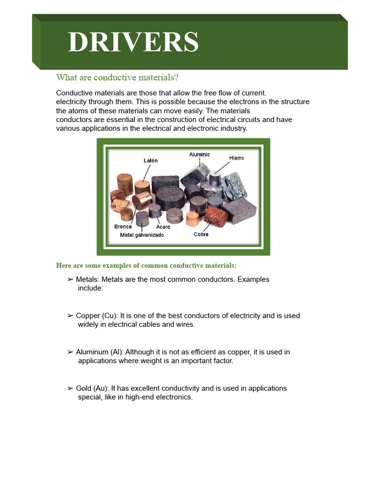 Conductive and Insulating Materials Explained | PDF | Insulator ...