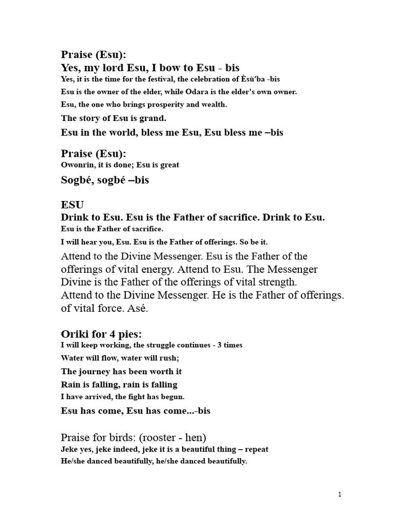 Oriki | PDF | Religious Belief And Doctrine