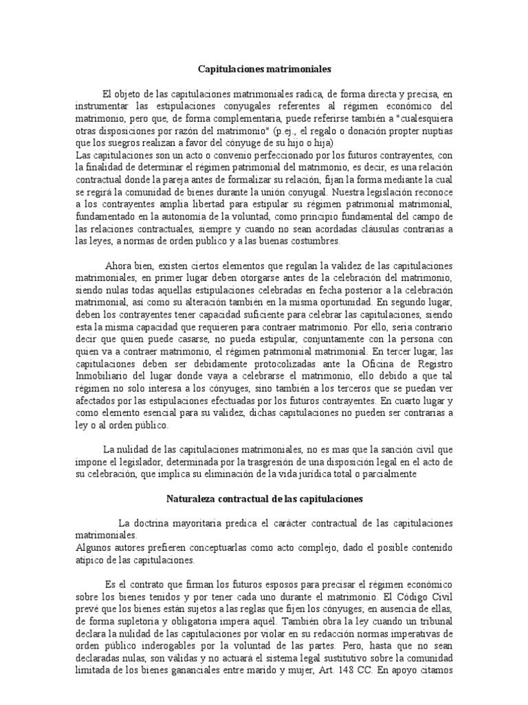 Capitulaciones Matrimoniales | PDF | Matrimonio | Información del gobierno