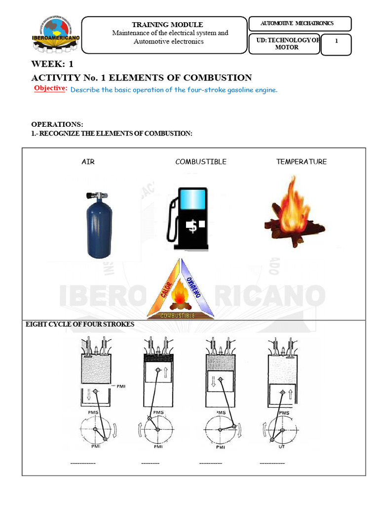 ACTIVITY No. 1 ELEMENTS OF COMBUSTION | PDF | Engines | Engine Technology