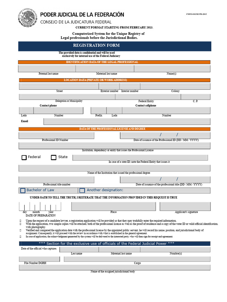 Legal Professional Registration Form 2013 | PDF | Identity Document ...