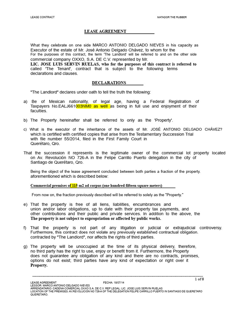 Commercial Lease Contract | PDF | Lease | Leasehold Estate