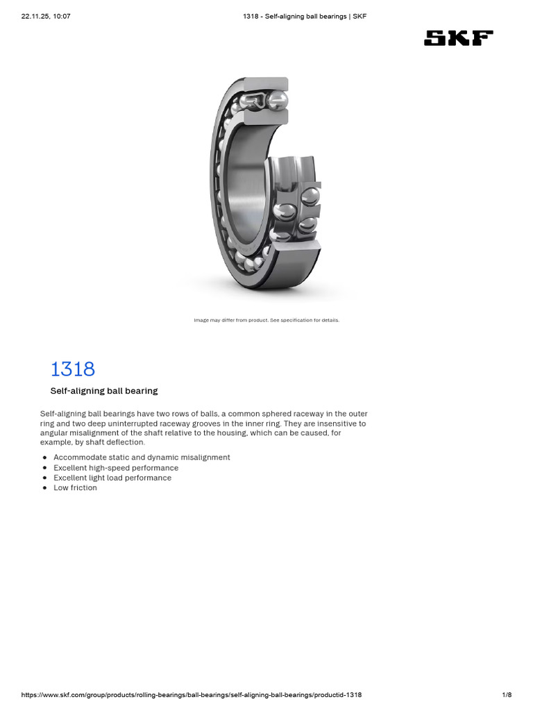 SKF 1318 Self-Aligning Ball Bearing | PDF | Bearing (Mechanical) | License
